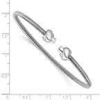 Leslie's SS RH-plated Polished Knots Wire Wrapped Cuff Bangle - Image 3