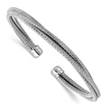 Leslie's SS RH-plated Polished Multi-Wire Wrapped Cuff Bangle