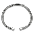 Leslie's SS RH-plated Polished Multi-Wire Wrapped Cuff Bangle - Image 2