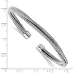 Leslie's SS RH-plated Polished Multi-Wire Wrapped Cuff Bangle - Image 3