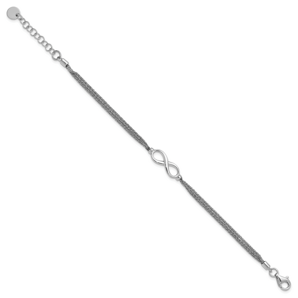 Leslie's SS RH-plated Multi-strand Infinity w/ 1in Ext. Bracelet - Image 2