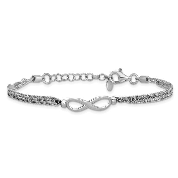 Leslie's SS RH-plated Multi-strand Infinity w/ 1in Ext. Bracelet - Image 3