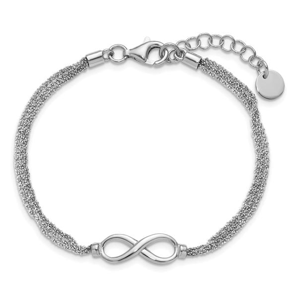 Leslie's SS RH-plated Multi-strand Infinity w/ 1in Ext. Bracelet - Image 4