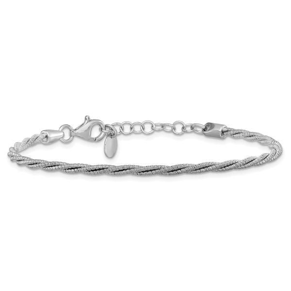Leslie's SS RH-plated Twisted Wire-wrapped w/ 1in Ext. Bracelet - Image 3