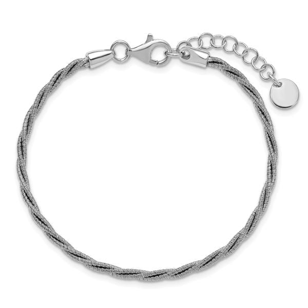 Leslie's SS RH-plated Twisted Wire-wrapped w/ 1in Ext. Bracelet - Image 4