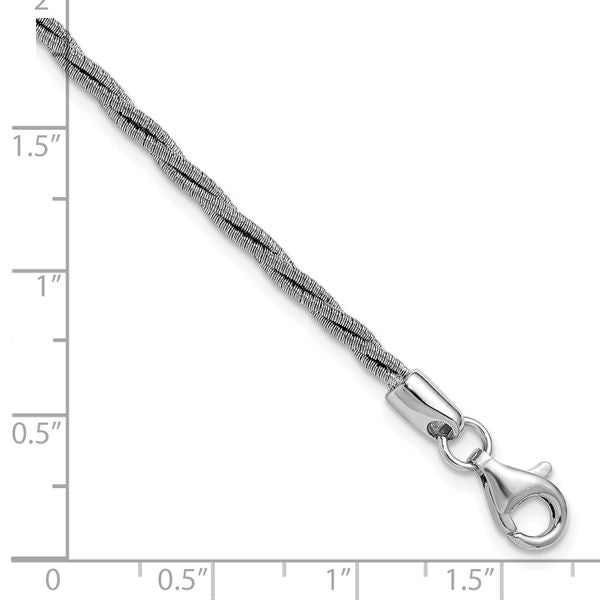 Leslie's SS RH-plated Twisted Wire-wrapped w/ 1in Ext. Bracelet - Image 5
