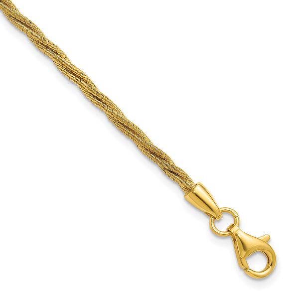 Leslie's SS Gold-plated Twisted Wire-wrapped w/ 1in Ext. Bracelet