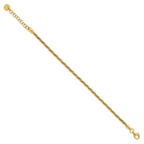 Leslie's SS Gold-plated Twisted Wire-wrapped w/ 1in Ext. Bracelet - Image 2