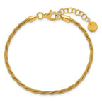 Leslie's SS Gold-plated Twisted Wire-wrapped w/ 1in Ext. Bracelet - Image 4