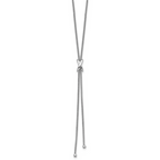Leslie's SS Rhodium-plated Polished X Lariat w/ 2in Ext. Necklace - Image 2