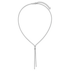 Leslie's SS Rhodium-plated Polished X Lariat w/ 2in Ext. Necklace - Image 4