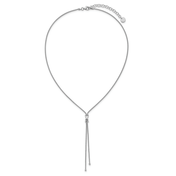 Leslie's SS Rhodium-plated Polished X Lariat w/ 2in Ext. Necklace - Image 4