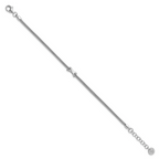 Leslie's SS Rhodium-plated Polished 2-Strand X w/ 1in Ext. Bracelet - Image 2