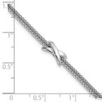 Leslie's SS Rhodium-plated Polished 2-Strand X w/ 1in Ext. Bracelet - Image 5