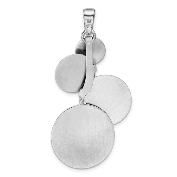 Leslie's SS Radiant Essence Textured Contemporary Circles Pendant - Image 3