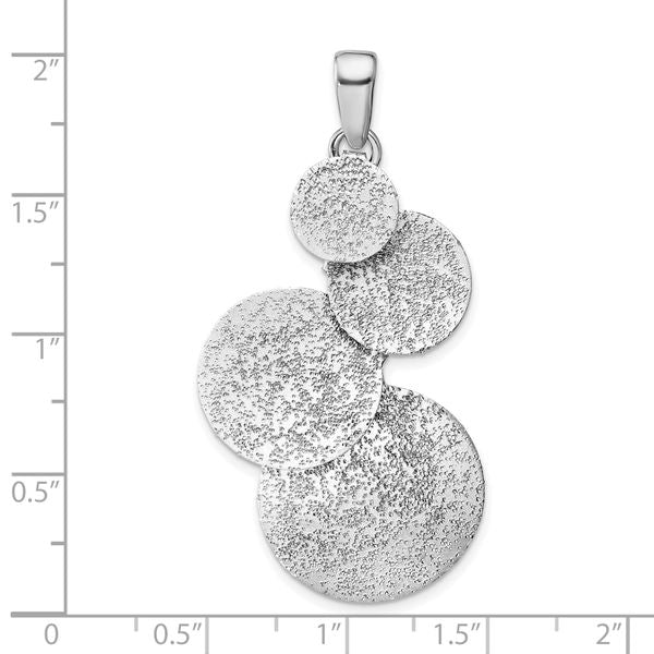 Leslie's SS Radiant Essence Textured Contemporary Circles Pendant - Image 4