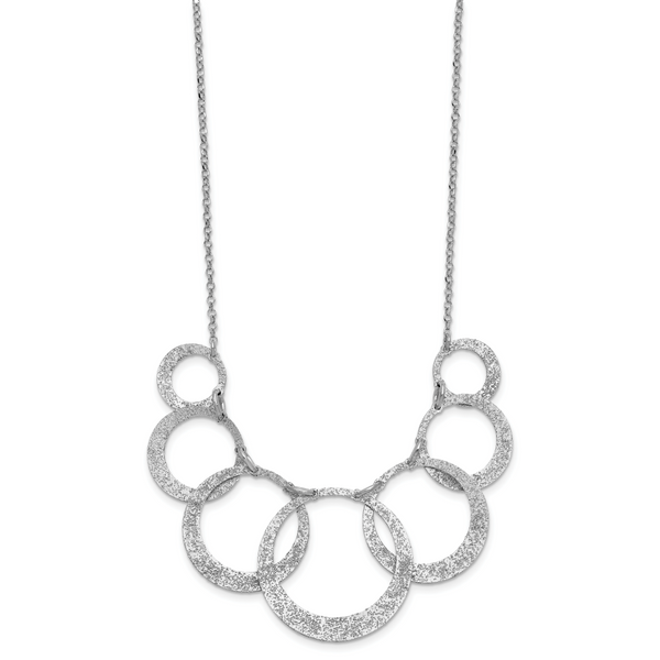Leslie's SS Radiant Essence Pol/Textured Circles w/ 2in Ext. Necklace - Image 2