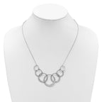 Leslie's SS Radiant Essence Pol/Textured Circles w/ 2in Ext. Necklace - Image 3