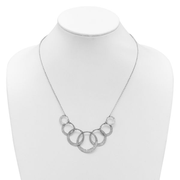 Leslie's SS Radiant Essence Pol/Textured Circles w/ 2in Ext. Necklace - Image 3