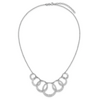 Leslie's SS Radiant Essence Pol/Textured Circles w/ 2in Ext. Necklace - Image 4
