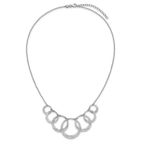 Leslie's SS Radiant Essence Pol/Textured Circles w/ 2in Ext. Necklace - Image 4