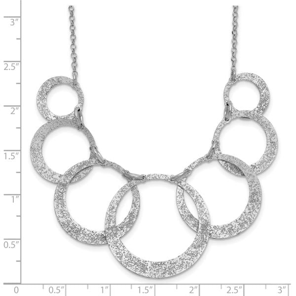 Leslie's SS Radiant Essence Pol/Textured Circles w/ 2in Ext. Necklace - Image 5