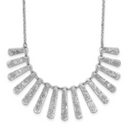Leslie's SS Radiant Essence Pol/Textured Bars w/ 2in Ext. Necklace