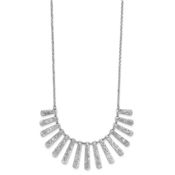 Leslie's SS Radiant Essence Pol/Textured Bars w/ 2in Ext. Necklace - Image 2