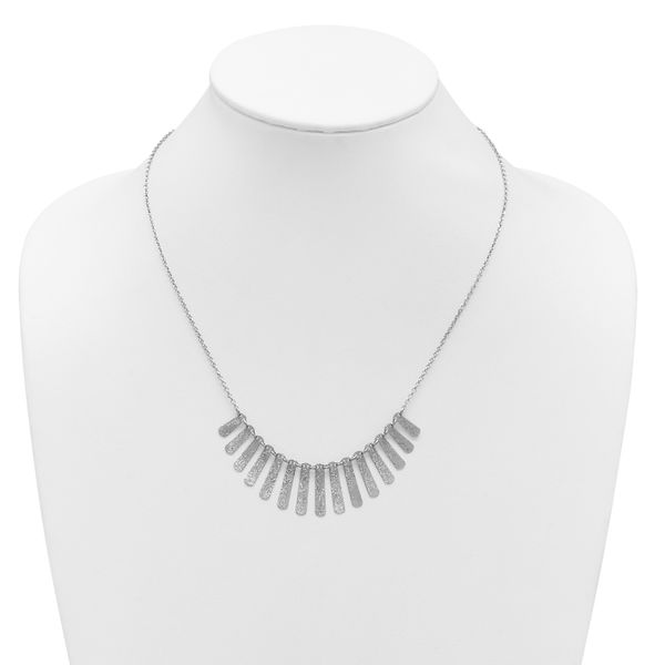 Leslie's SS Radiant Essence Pol/Textured Bars w/ 2in Ext. Necklace - Image 3