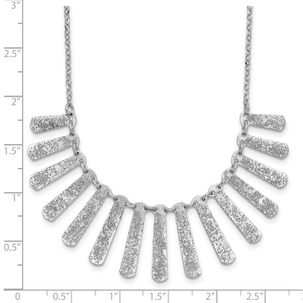Leslie's SS Radiant Essence Pol/Textured Bars w/ 2in Ext. Necklace - Image 5