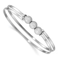 Leslie's SS Radiant Essence Polish/Textured Beads Flexible Bangle