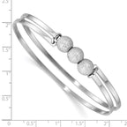 Leslie's SS Radiant Essence Polish/Textured Beads Flexible Bangle - Image 3