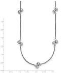 Leslie's SS Rhodium-plated Polished Brushed and Beaded Necklace - Image 5