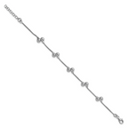 Leslie's SS RH-plated Brushed and Beaded w/1in Ext Bracelet - Image 2