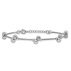 Leslie's SS RH-plated Brushed and Beaded w/1in Ext Bracelet - Image 3