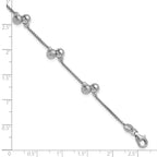Leslie's SS RH-plated Brushed and Beaded w/1in Ext Bracelet - Image 5