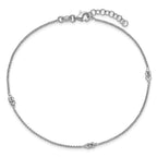 Leslie's SS RH-plated Polished Knots 9in PLUS 1in Ext Anklet - Image 4