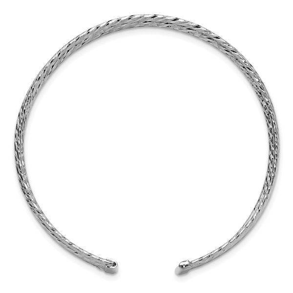 Leslie's SS RH-plated Polished and D/C 6-Wire Cuff Bangle - Image 2