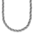 Leslie's Sterling Silver RH-plated Polished and Twisted Necklace