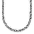Leslie's Sterling Silver RH-plated Polished and Twisted Necklace