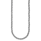 Leslie's Sterling Silver RH-plated Polished and Twisted Necklace - Image 2