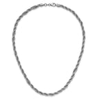 Leslie's Sterling Silver RH-plated Polished and Twisted Necklace - Image 4