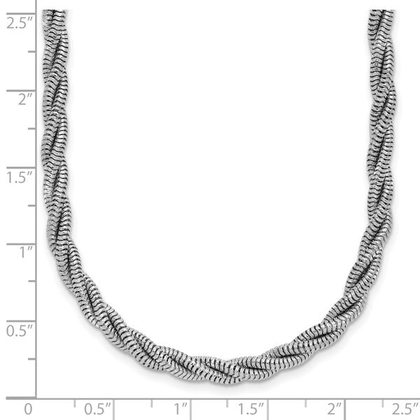 Leslie's Sterling Silver RH-plated Polished and Twisted Necklace - Image 5
