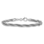 Leslie's Sterling Silver RH-plated Polished and Twisted Bracelet - Image 3
