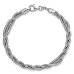 Leslie's Sterling Silver RH-plated Polished and Twisted Bracelet - Image 4