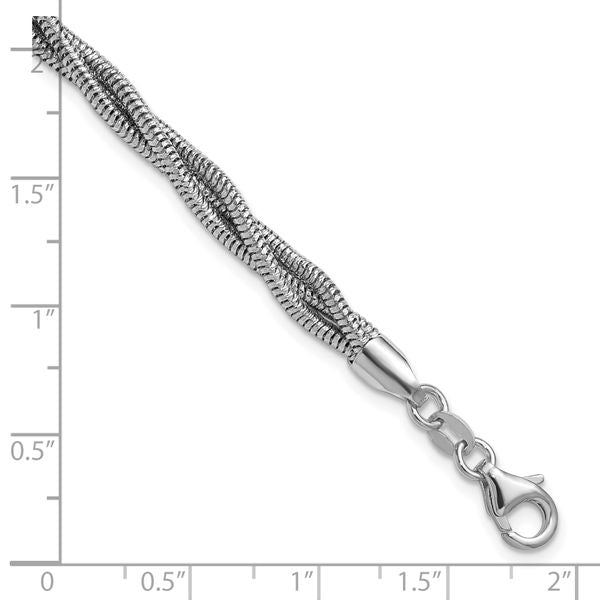 Leslie's Sterling Silver RH-plated Polished and Twisted Bracelet - Image 5