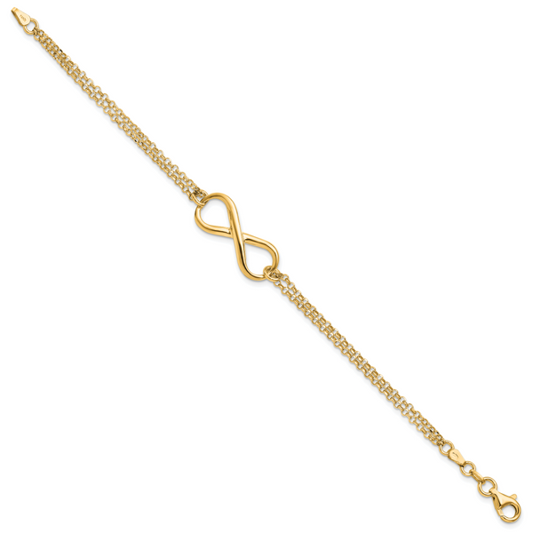 Leslie's Sterling Silver Gold-plated Infinity Symbol Bracelet - Image 2