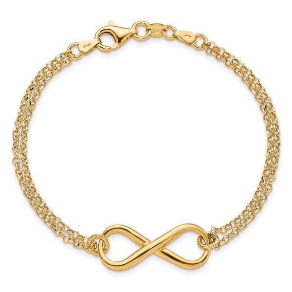 Leslie's Sterling Silver Gold-plated Infinity Symbol Bracelet - Image 4
