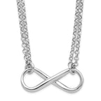 Leslie's Sterling Silver RH-plated Polished Infinity Symbol Necklace
