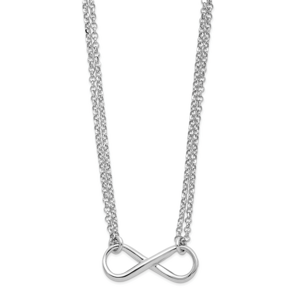 Leslie's Sterling Silver RH-plated Polished Infinity Symbol Necklace - Image 2